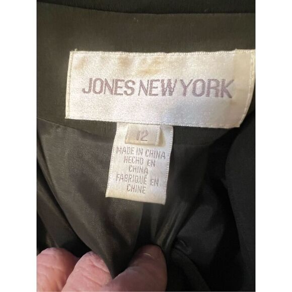 Vintage Jones New York 100% silk olive green Blazer 12 - Picture 6 of 6